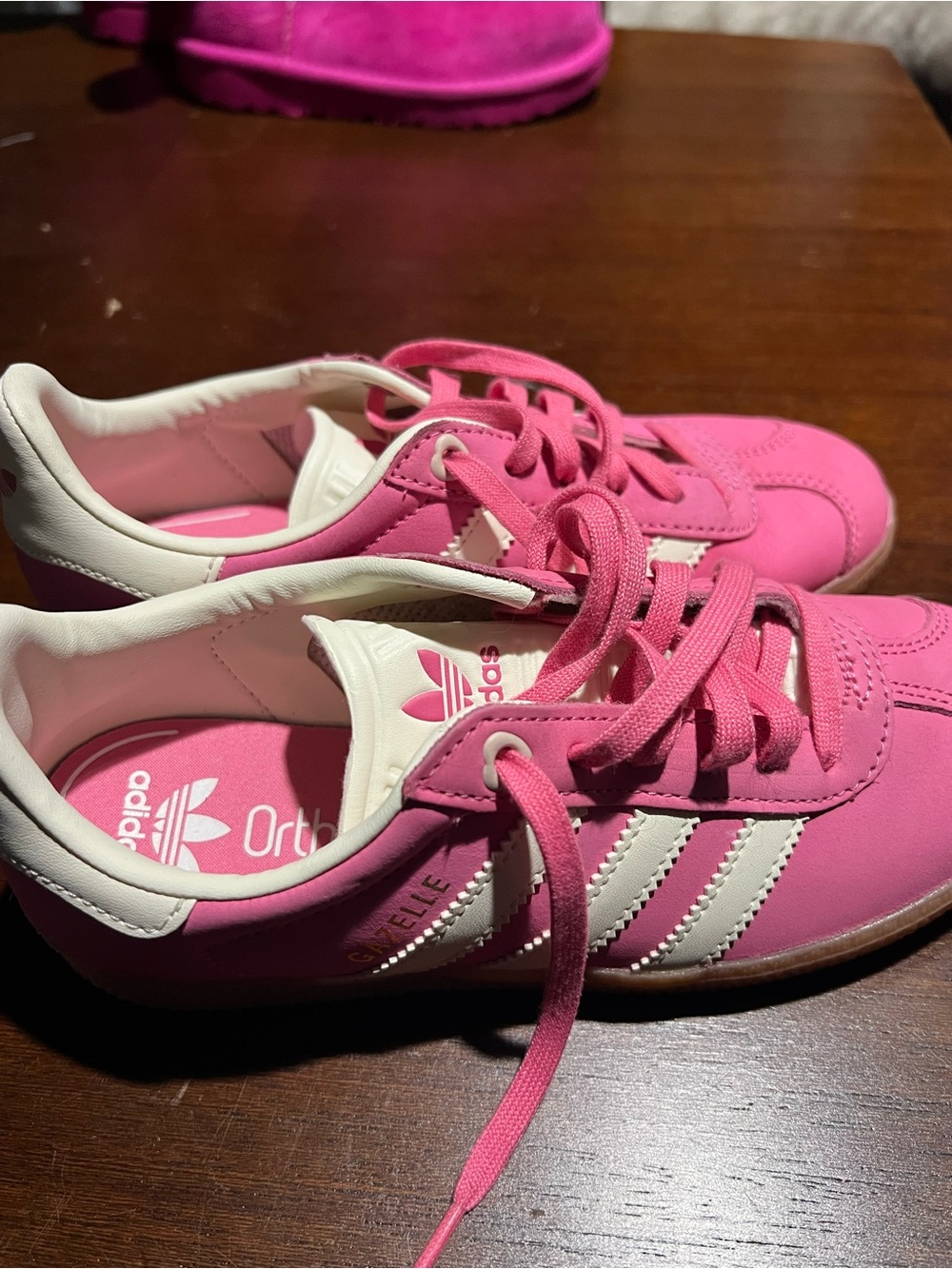 adidas Women’s Pink and White Sneakers